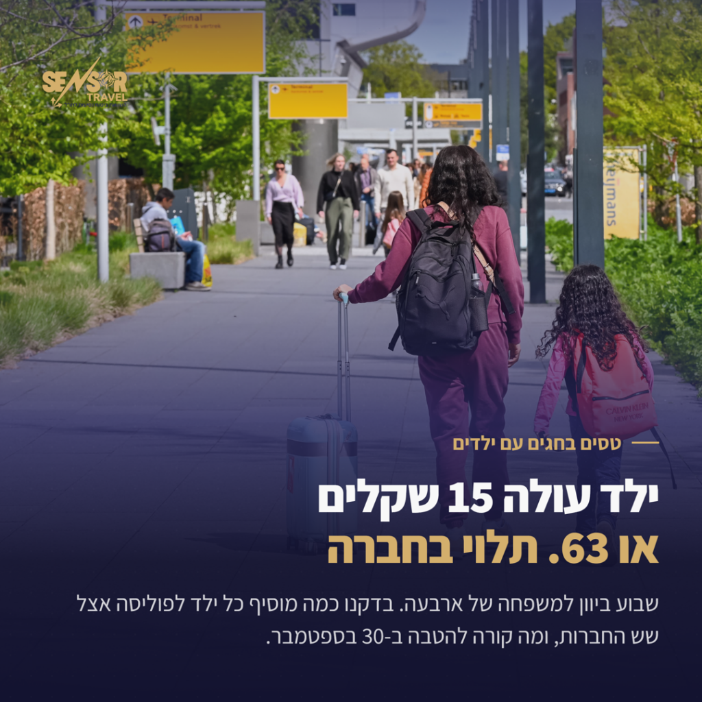 ביטוח נסיעות לילדים 2026, כמה מוסיף ילד לפוליסה של המשפחה בחגים